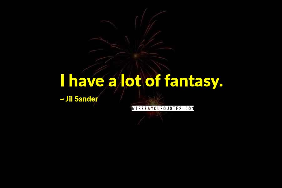 Jil Sander Quotes: I have a lot of fantasy.
