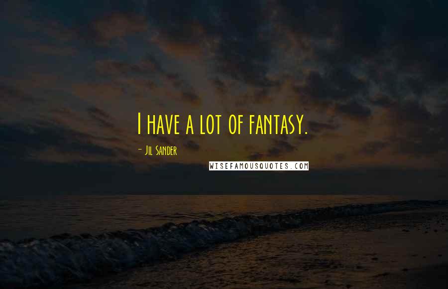 Jil Sander Quotes: I have a lot of fantasy.