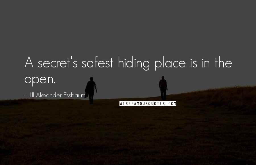 Jill Alexander Essbaum Quotes: A secret's safest hiding place is in the open.