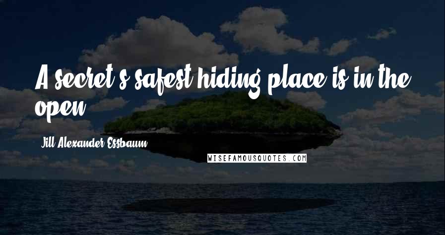 Jill Alexander Essbaum Quotes: A secret's safest hiding place is in the open.