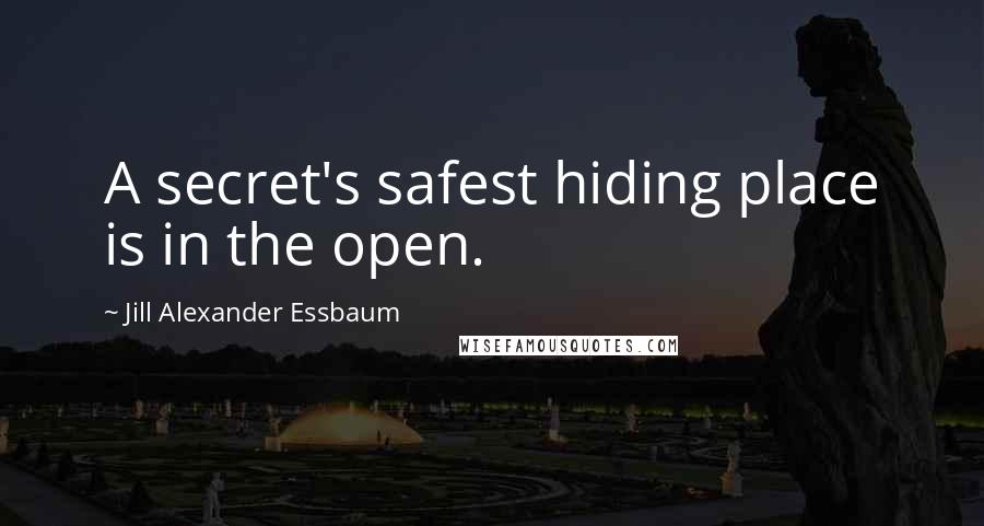 Jill Alexander Essbaum Quotes: A secret's safest hiding place is in the open.