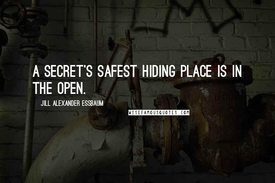 Jill Alexander Essbaum Quotes: A secret's safest hiding place is in the open.