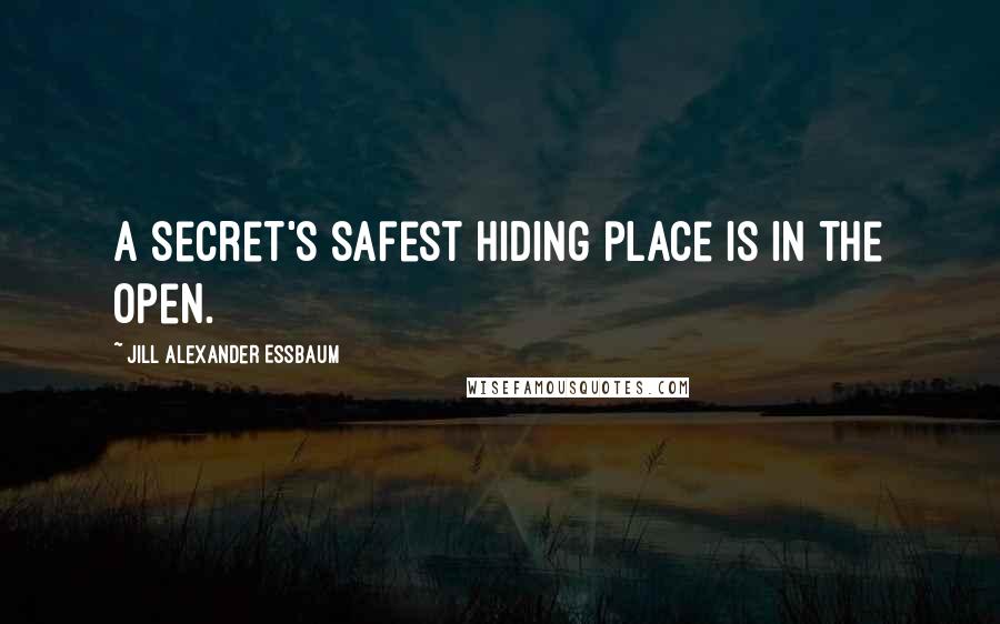Jill Alexander Essbaum Quotes: A secret's safest hiding place is in the open.