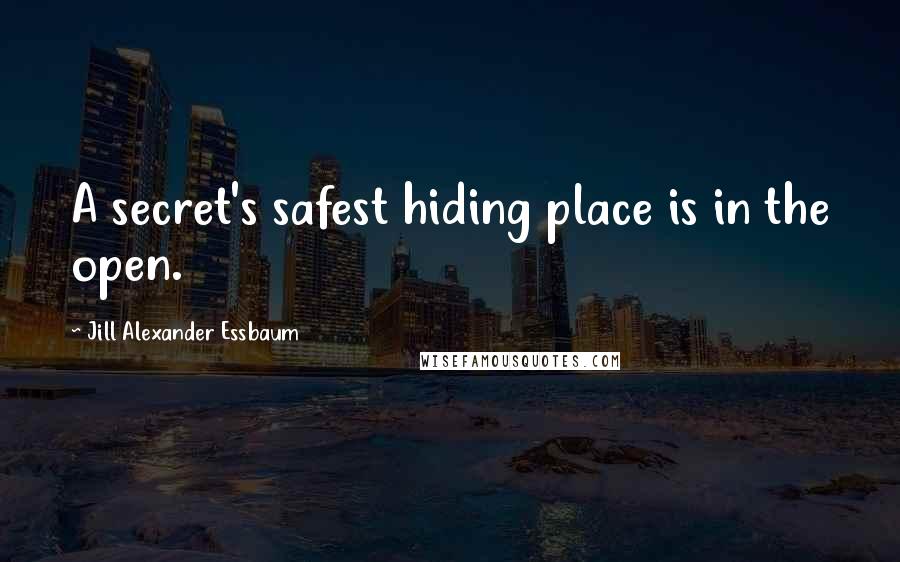 Jill Alexander Essbaum Quotes: A secret's safest hiding place is in the open.