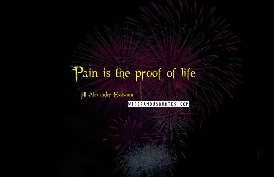 Jill Alexander Essbaum Quotes: Pain is the proof of life