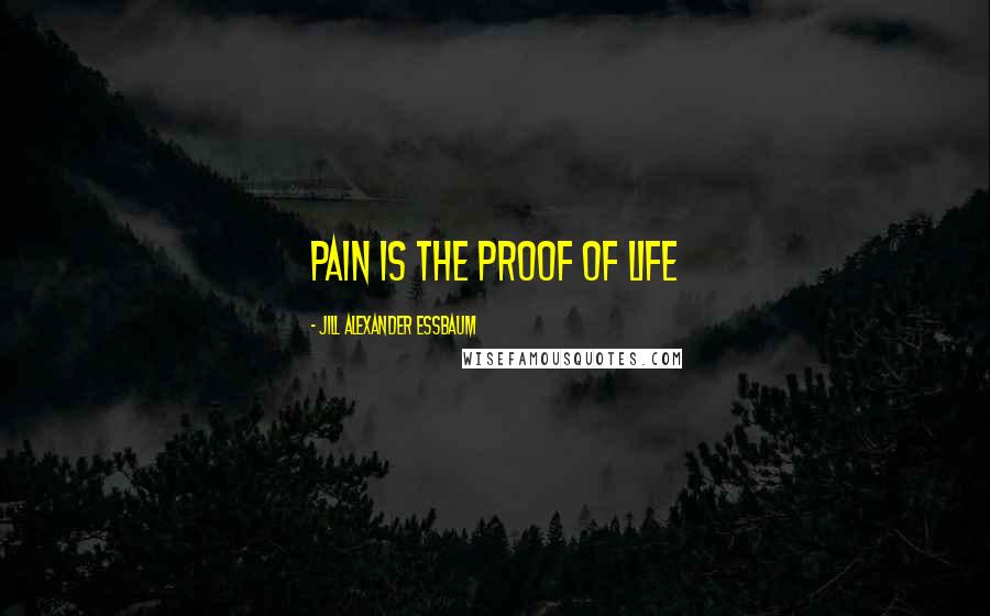 Jill Alexander Essbaum Quotes: Pain is the proof of life