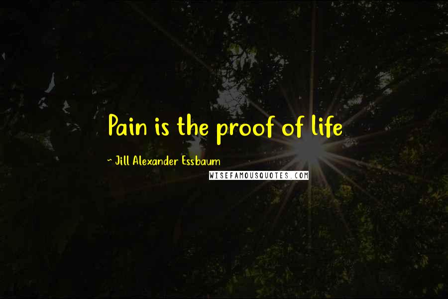 Jill Alexander Essbaum Quotes: Pain is the proof of life