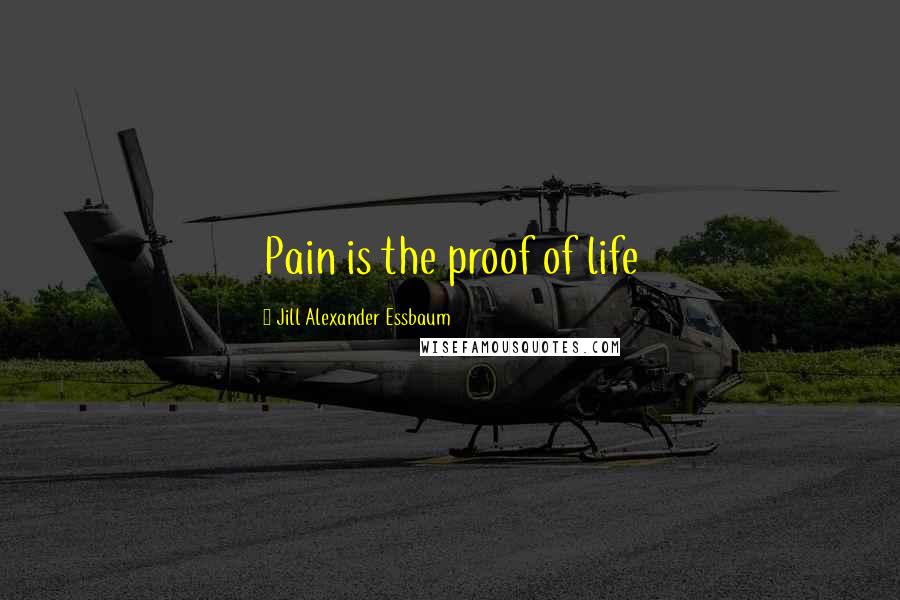 Jill Alexander Essbaum Quotes: Pain is the proof of life