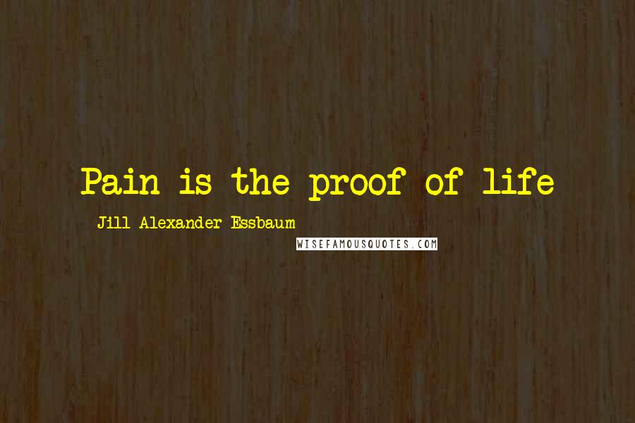 Jill Alexander Essbaum Quotes: Pain is the proof of life