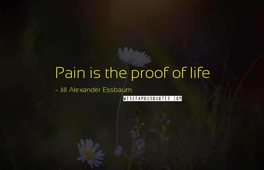 Jill Alexander Essbaum Quotes: Pain is the proof of life