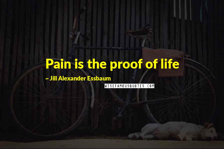 Jill Alexander Essbaum Quotes: Pain is the proof of life