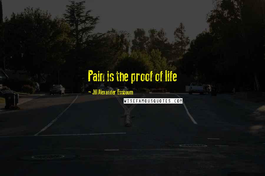 Jill Alexander Essbaum Quotes: Pain is the proof of life