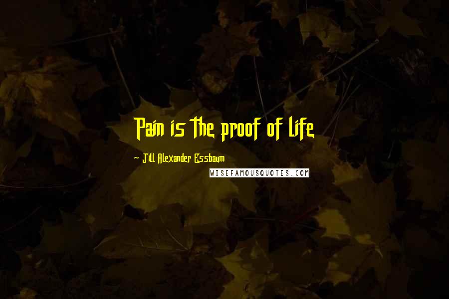 Jill Alexander Essbaum Quotes: Pain is the proof of life