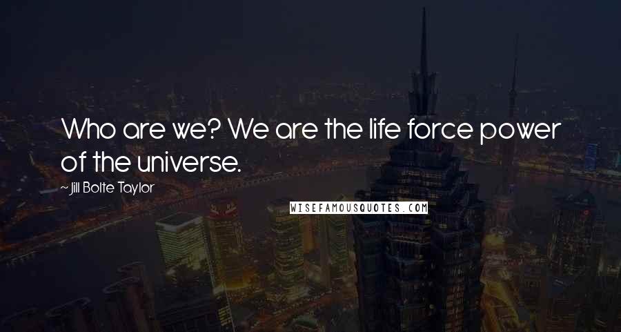 Jill Bolte Taylor Quotes: Who are we? We are the life force power of the universe.