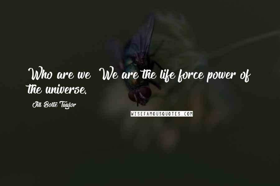 Jill Bolte Taylor Quotes: Who are we? We are the life force power of the universe.