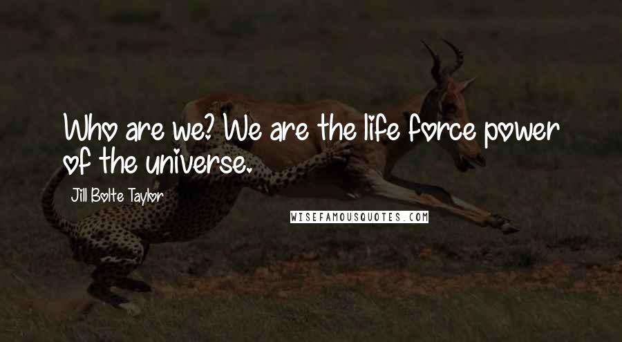 Jill Bolte Taylor Quotes: Who are we? We are the life force power of the universe.