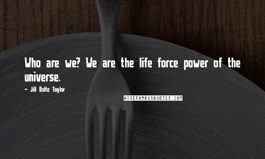 Jill Bolte Taylor Quotes: Who are we? We are the life force power of the universe.