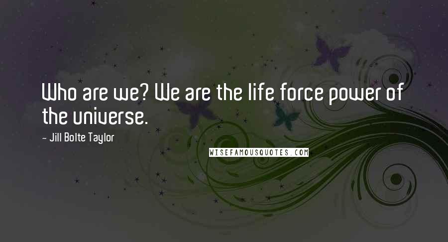 Jill Bolte Taylor Quotes: Who are we? We are the life force power of the universe.