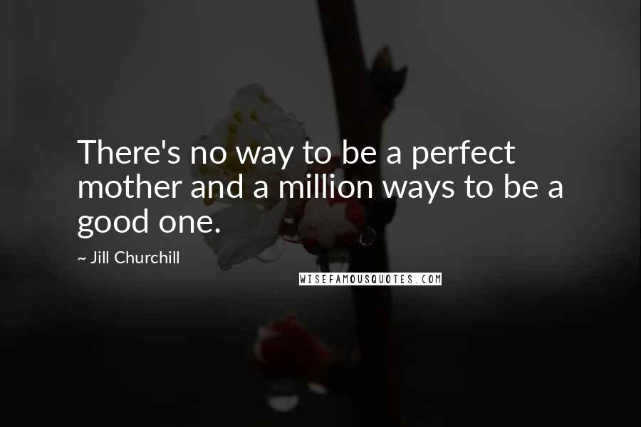 Jill Churchill Quotes: There's no way to be a perfect mother and a million ways to be a good one.