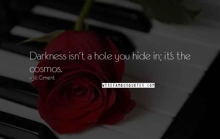 Jill Ciment Quotes: Darkness isn't a hole you hide in; it's the cosmos.