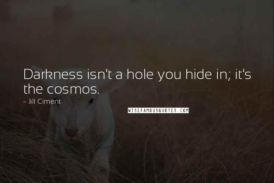 Jill Ciment Quotes: Darkness isn't a hole you hide in; it's the cosmos.