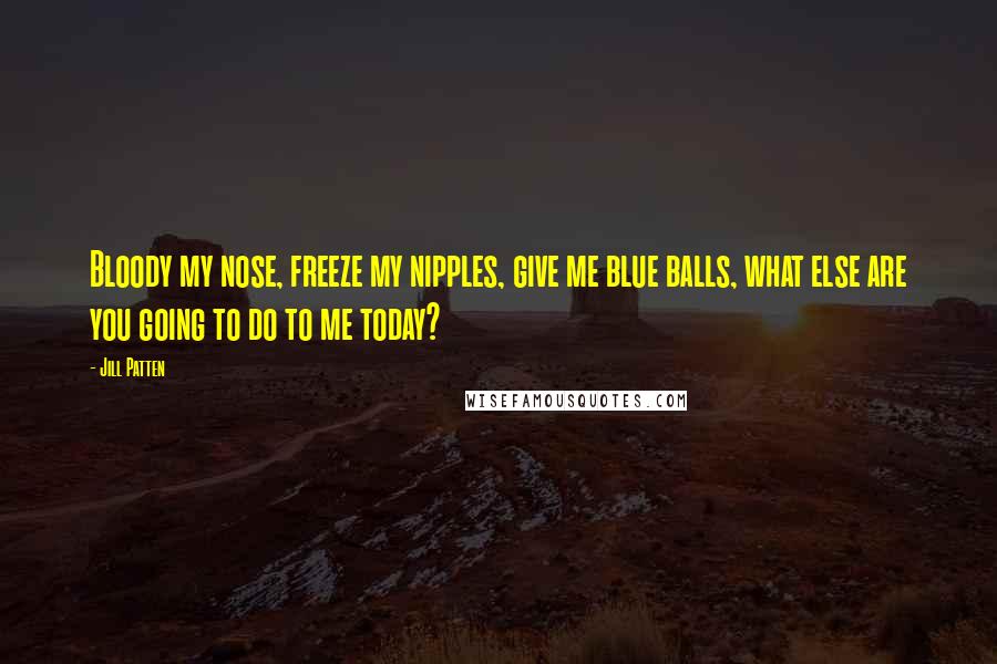 Jill Patten Quotes: Bloody my nose, freeze my nipples, give me blue balls, what else are you going to do to me today?