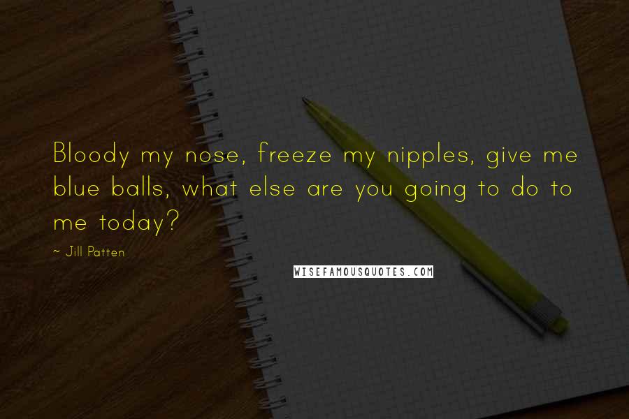 Jill Patten Quotes: Bloody my nose, freeze my nipples, give me blue balls, what else are you going to do to me today?