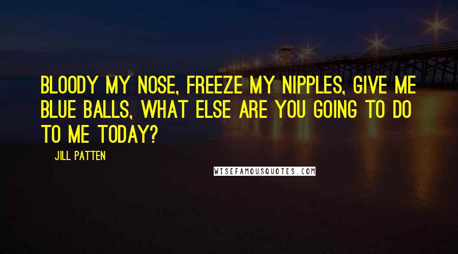 Jill Patten Quotes: Bloody my nose, freeze my nipples, give me blue balls, what else are you going to do to me today?