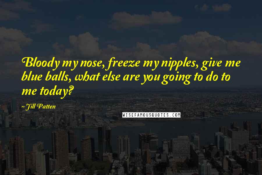 Jill Patten Quotes: Bloody my nose, freeze my nipples, give me blue balls, what else are you going to do to me today?