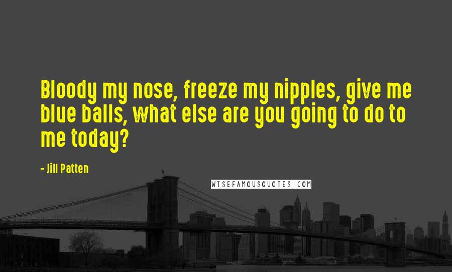 Jill Patten Quotes: Bloody my nose, freeze my nipples, give me blue balls, what else are you going to do to me today?