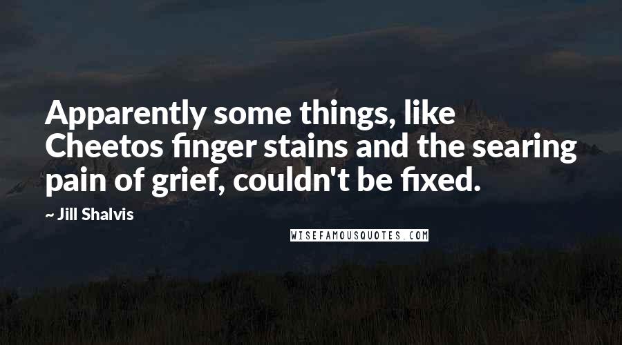 Jill Shalvis Quotes: Apparently some things, like Cheetos finger stains and the searing pain of grief, couldn't be fixed.