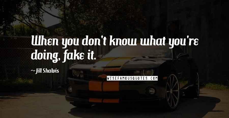 Jill Shalvis Quotes: When you don't know what you're doing, fake it.