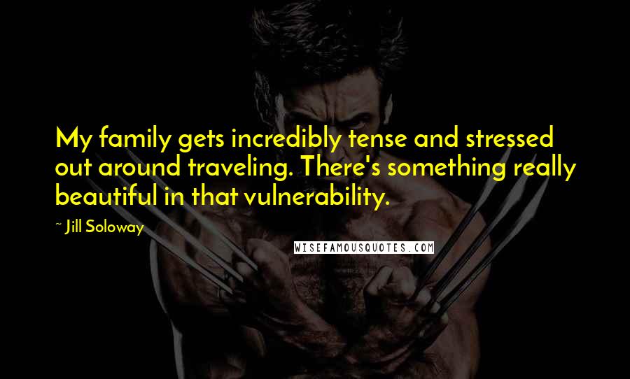 Jill Soloway Quotes: My family gets incredibly tense and stressed out around traveling. There's something really beautiful in that vulnerability.