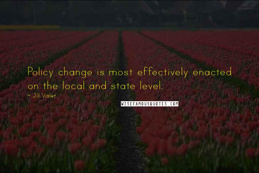 Jill Vialet Quotes: Policy change is most effectively enacted on the local and state level.