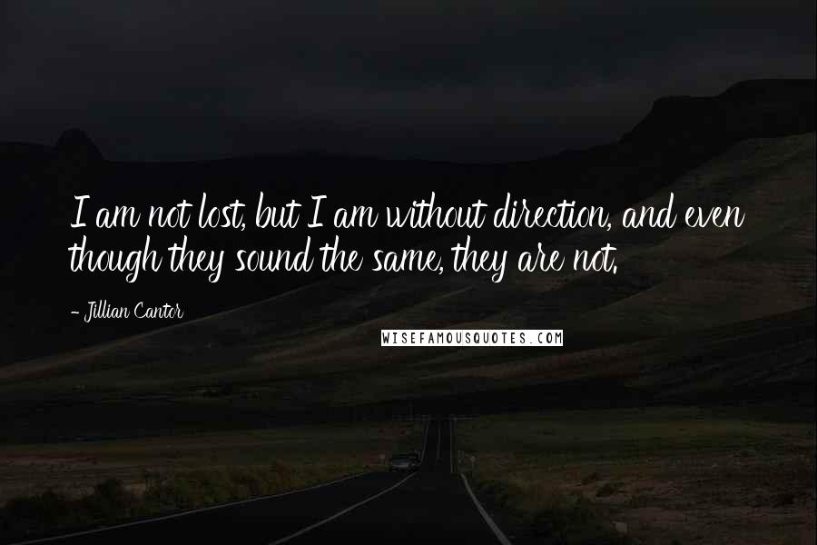 Jillian Cantor Quotes: I am not lost, but I am without direction, and even though they sound the same, they are not.