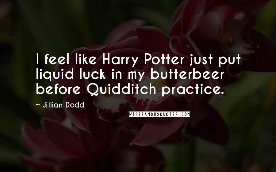 Jillian Dodd Quotes: I feel like Harry Potter just put liquid luck in my butterbeer before Quidditch practice.