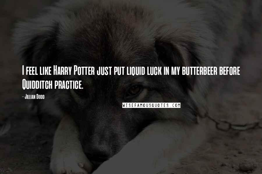 Jillian Dodd Quotes: I feel like Harry Potter just put liquid luck in my butterbeer before Quidditch practice.