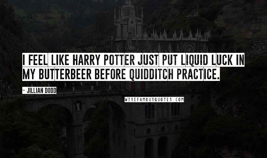 Jillian Dodd Quotes: I feel like Harry Potter just put liquid luck in my butterbeer before Quidditch practice.