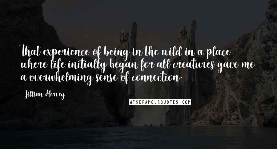 Jillian Hervey Quotes: That experience of being in the wild in a place where life initially began for all creatures gave me a overwhelming sense of connection.