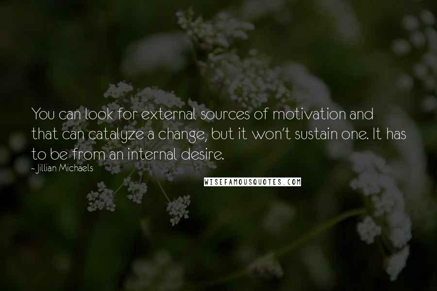 Jillian Michaels Quotes: You can look for external sources of motivation and that can catalyze a change, but it won't sustain one. It has to be from an internal desire.