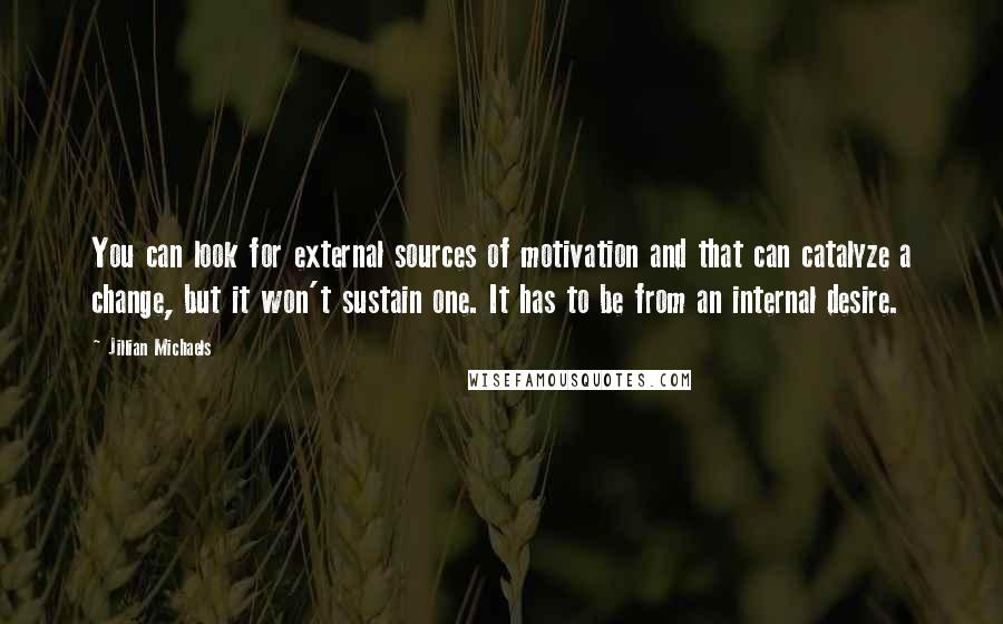 Jillian Michaels Quotes: You can look for external sources of motivation and that can catalyze a change, but it won't sustain one. It has to be from an internal desire.