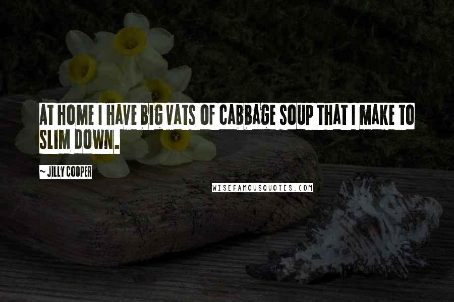 Jilly Cooper Quotes: At home I have big vats of cabbage soup that I make to slim down.