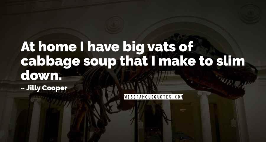 Jilly Cooper Quotes: At home I have big vats of cabbage soup that I make to slim down.