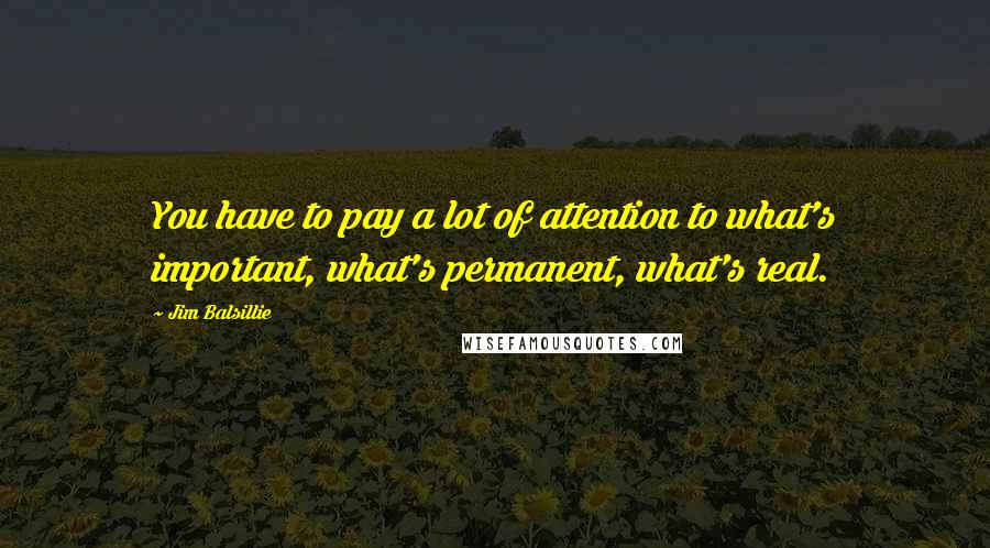 Jim Balsillie Quotes: You have to pay a lot of attention to what's important, what's permanent, what's real.