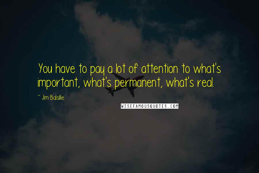 Jim Balsillie Quotes: You have to pay a lot of attention to what's important, what's permanent, what's real.