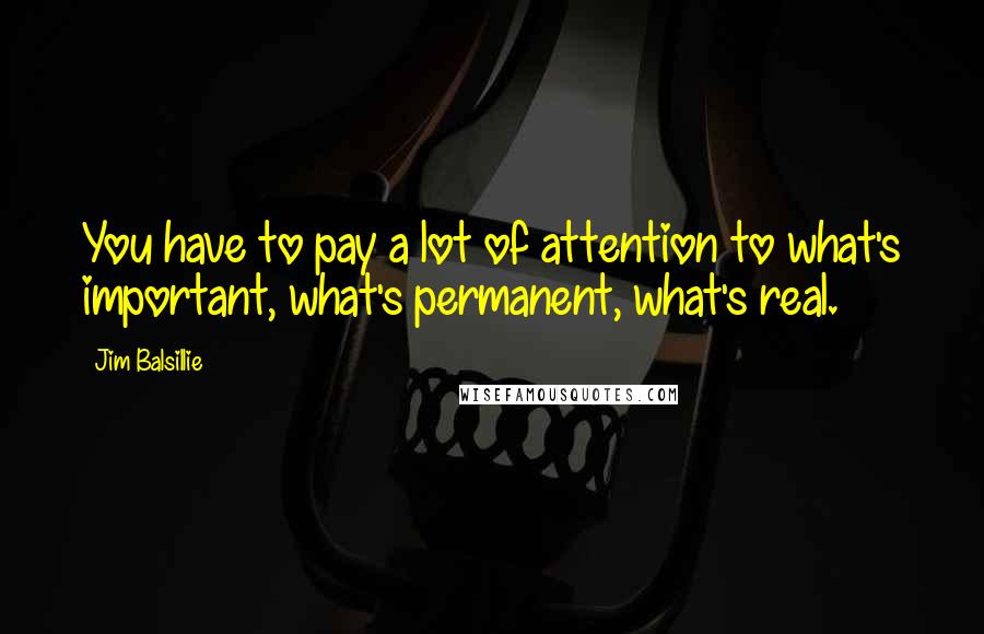 Jim Balsillie Quotes: You have to pay a lot of attention to what's important, what's permanent, what's real.