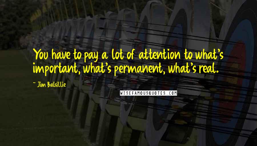 Jim Balsillie Quotes: You have to pay a lot of attention to what's important, what's permanent, what's real.