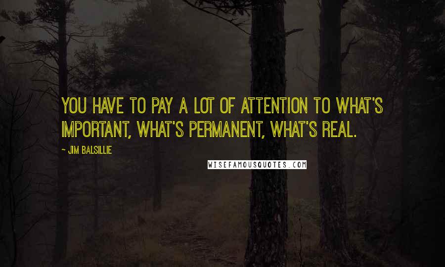 Jim Balsillie Quotes: You have to pay a lot of attention to what's important, what's permanent, what's real.