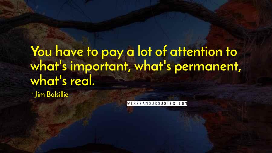 Jim Balsillie Quotes: You have to pay a lot of attention to what's important, what's permanent, what's real.