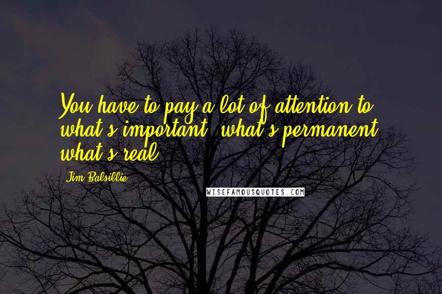 Jim Balsillie Quotes: You have to pay a lot of attention to what's important, what's permanent, what's real.